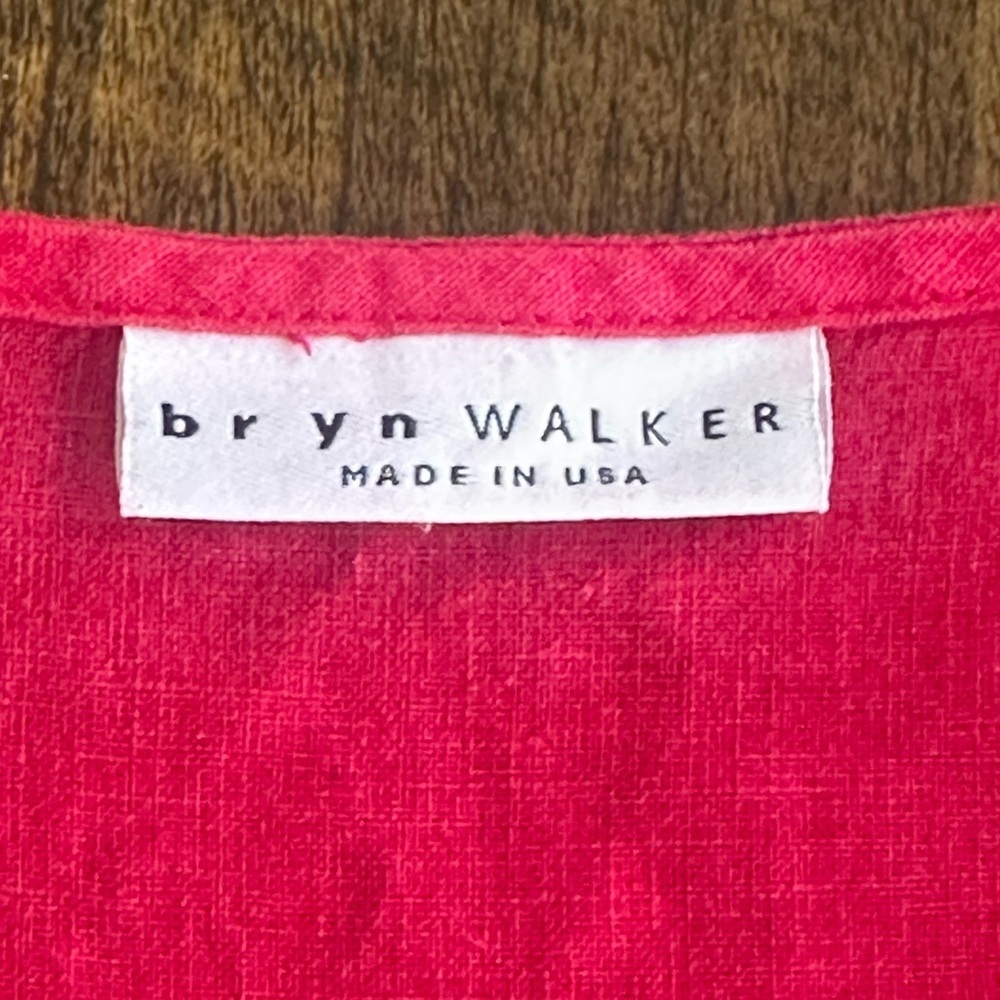 Bryn Walker | Lightweight Linen V-Neck Shift Dress, Size S - Picture 4 of 10